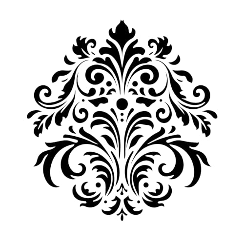 Pochoir 25 x 25 cm en plastique mylar fleur baroque