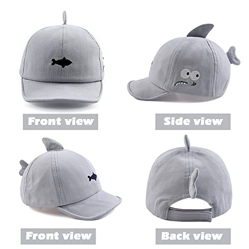 Shark Baby Boys Cap Fashion Cartoon Baseball Cap For Boys Girls Summer Infant Sun Protect Hat 3-18 Months (Light Blue Shark, 3-18 Months) #TOP2