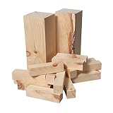 Zirbe Hölzer 18 Stk Holzblöcke – Narurbelassenes Astiges Zirbenholz zum Schnitzen Drechseln Holzfiguren Dekoration
