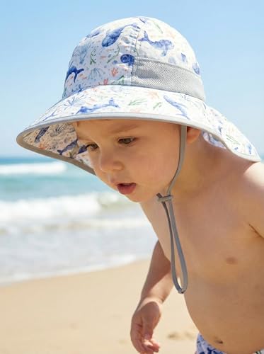 Image of icolor Kids Sun Hat UPF50+ Sun Protection Bucket Hat Toddler Summer Beach Play Hats with Neck Flap for Girl Boy Ages 3~10