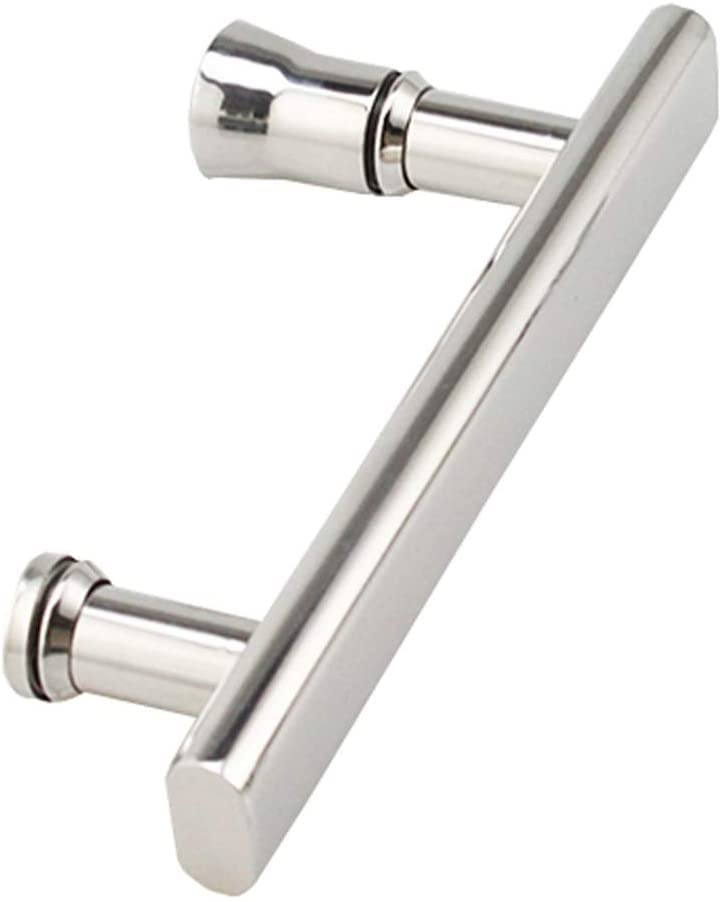Piezas De Repuesto Para Manijas De Puertas De Ducha Para Puertas De Vidrio, Pomos Para Puertas De Baño Para Puertas Interiores, Barra De Empuje Y Tracción, Cromo Pulido, ,Chrome-145mm Hole to Hole