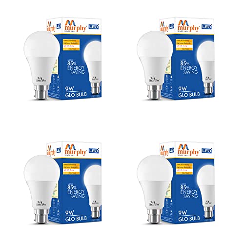 Image of Murphy 9W B22D BEE 3 Star Rated LED Cool Day White Bulb, Pack of 4 (GLO)