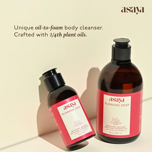 Asaya Deep Moisture Bath & Shower Oil (100ml) | Oil-based body wash | Rejuvenates & Hydrates | All skin types | Almond, Jojoba, Argan Oil & Vit E |... - Image 3