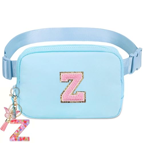 Image of Belt Bag for Girls Gifts - Birthday Gifts for Teenager, Personalized Gifts for Mom Freind Sister Teacher, Graduation GiftsInitial Crossbody Bag Belt Bag for Women Lavender Blue Z