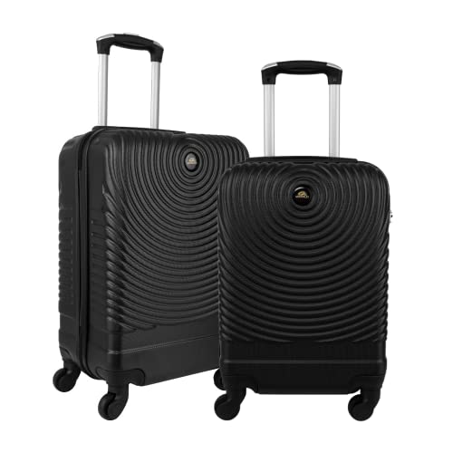 Kit de 2 Malas de Viagem Para Bordo Fibra Rígida ABS e Cadeado Embutido COR:PRETO 8149