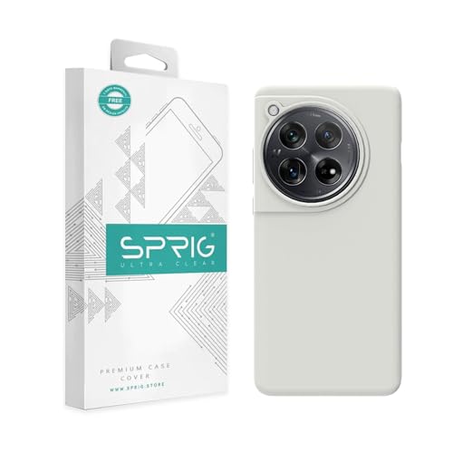 Image of SPRIG Compatible with Oneplus 12 Premium SilkTone (Liquid Silicone) Back Cover Drop Tested Shock Proof Mobile Case for Men, Women, Boys and Girls with Camera Protection (Light Grey)