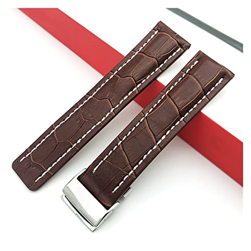 JFHFFJ �u���C�g�����O�̂��߂̃o���h�t�B�b�g������ Superocean Avenger Navitimer�{���̖{�v�����Y�E�H�b�`�X�g���b�v�E�H�b�`�A�N�Z�T���[�E�H�b�`�u���X���b�g�x���g(Brown-Silver Buckle2,24mm With