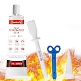 Smdrafy Hochtemperaturkleber, Feuerfester Kleber für Kamin, Hitzebeständiger Kleber, Ofenschnurkleber, Hochtemperatur Silikon, für Kamine, Öfen, Ceranfeld,Autos, Haushaltsgeräte,100ML