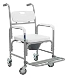 Thunder Silla de Lujo Comodo con Ruedas y Frenos Traseros Asiento Inodoro o Silla Ducha 3 en 1 Baño...
