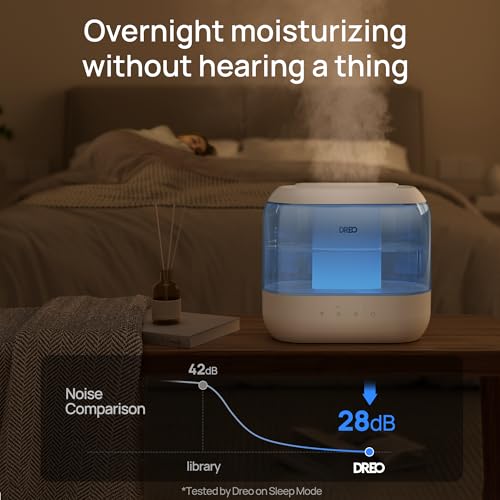 image for Dreo Humidifiers for Bedroom, 4L Top Fill for Large Room, 36H Runtime,
