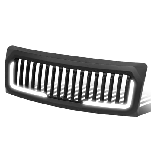 Vertical Fence Style Front Bumper Grille Grill w/LED Light