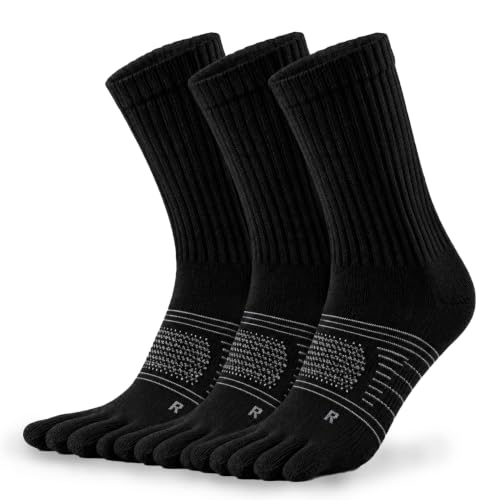 3 Pairs Merino Wool Blend Toe Socks for Men and Women Lightweight Moisture Wicking