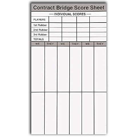 Baron Barclay Bridge Score Pads with Scoring Rules on Inside Covers: 360 Sheets Total-Double Sided Score Sheets for Contract/Rubber/Party Bridge Sized 4" x 7" (30 Sheets Per Pad, 6 Pads Per Pack) Cover