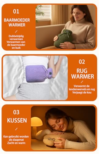 Warmpi® Buddy - Infrarot Wärmflasche - Kabellos - beidseitig wärmend - Infrarot bis 60°C - Weicher Plüsch Teddy Stoff Beige - inkl. Warmpi® Powerbank (10.000mah) - 3 Stufen - 30x20 cm (Beige)