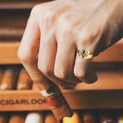 10K 14K 18K Men's Gold Pinky Rings - Birthstone & Gemstone Pinky Rings for Men, Solid Gold Minimalist Ring, Durable Comfort Fit Pinkie Ring, Gift for Him2