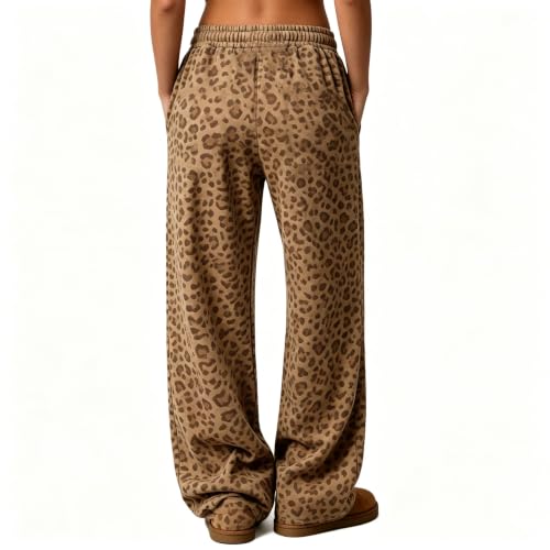 Cheetah Pants for Women Barrel Leg Sweatpants Y2k Baggy Lounge Pants - image 2
