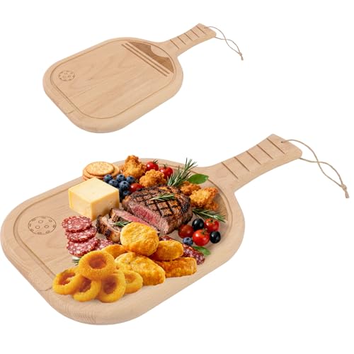 Tabla para cortar rectangular de madera 43x22 cm con mango miniatura 1
