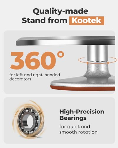 Kootek Aluminium Alloy Revolving Cake Stand 12 Inch Rotating Cake Turntable for Cake, Cupcake Decorating Supplies - Image 3