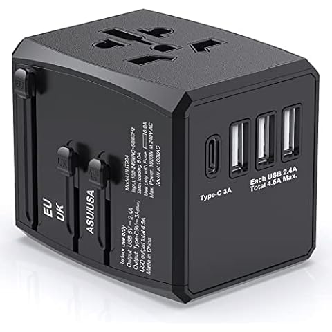 Poukey Universal Travel Adapter with USB Ports Cover