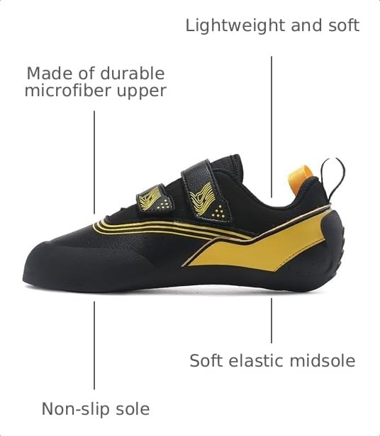 Image of Climbing Shoes Mens Light Anti-Slip Indoor Outdoor Rock Climbing Sneaker for Beginners Professional Climbers