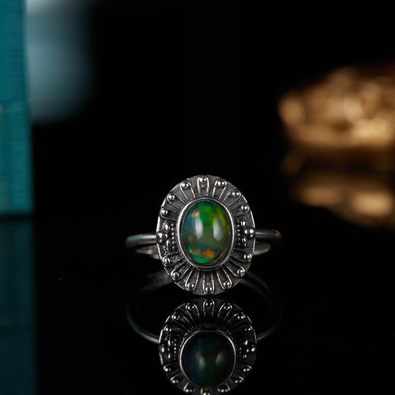 Anello Donna Argento 925,Anello Anti Ansia In Pietra Di Occhio Di Tigre Genuino per Uomo E Donna, Fascia In Argento Con Pietra Preziosa Naturale, Rings Dell'Eternità Fatto A Mano, Regalo