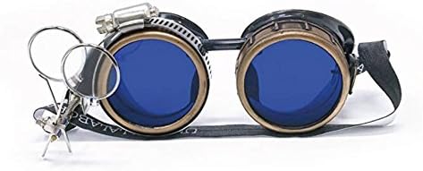 UMBRELLALABORATORY Steampunk Victorian Style Goggles with Compass Design, Colored Lenses & Ocular Loupe - Image 7