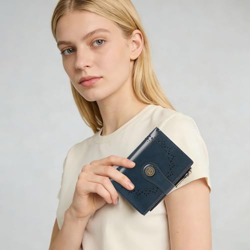 Image of Small Wallet for Women Bifold Credit Card Holder Compact Women Wallet with Zipper Coin Pocket