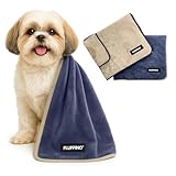 FLUFFINO Hundehandtuch 2er Set - 90 x 50 cm - extrem saugfähig und weich | Waschbar bei 60°C, schnell trocknendes Mikrofaser-Handtuch für kleine & mittelgroße Hunde