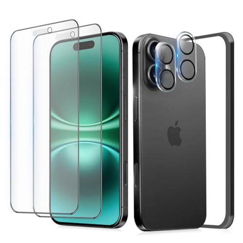 MINIKA アンチグレア iPhone 16 用 ガラスフィルム サラサラ 【2枚セット】 いPhone16 フィルム さらさら アイフォン16 保護フィルム 指紋 防止 ゲーム用【 iPhone16 カメラフィルム 付き】