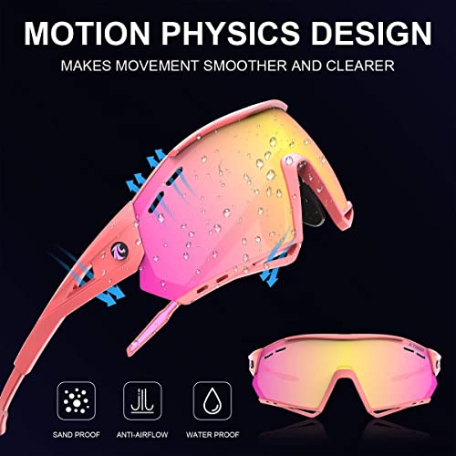 X-Tiger Polarized Sunglasses Men Cycling Glasses,Sports Sunglasses Womens For Baseball Volleyball Running Biking With 5 Interchangeable Lenses #TOP1