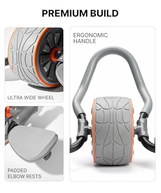 DMoose Fitness Ab Roller Wheel with Elbow Support & 2 Knee Pads - Abdominal Exercise Trainer for Core Strength Training - Ultimate Abs Workout Equipment for Home and Gym - Ab Machine for Men & Women