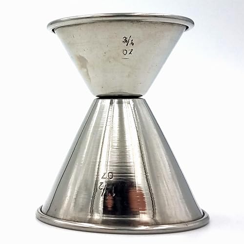 Spill-Stop 100-15 Jigger, 3/4 oz. x 1-1/2 oz., Rolled Edge, Stainless Steel, Polished Finish, Pack of 12, Bartending Essential Bar Tools, Measuring Liquor Cup