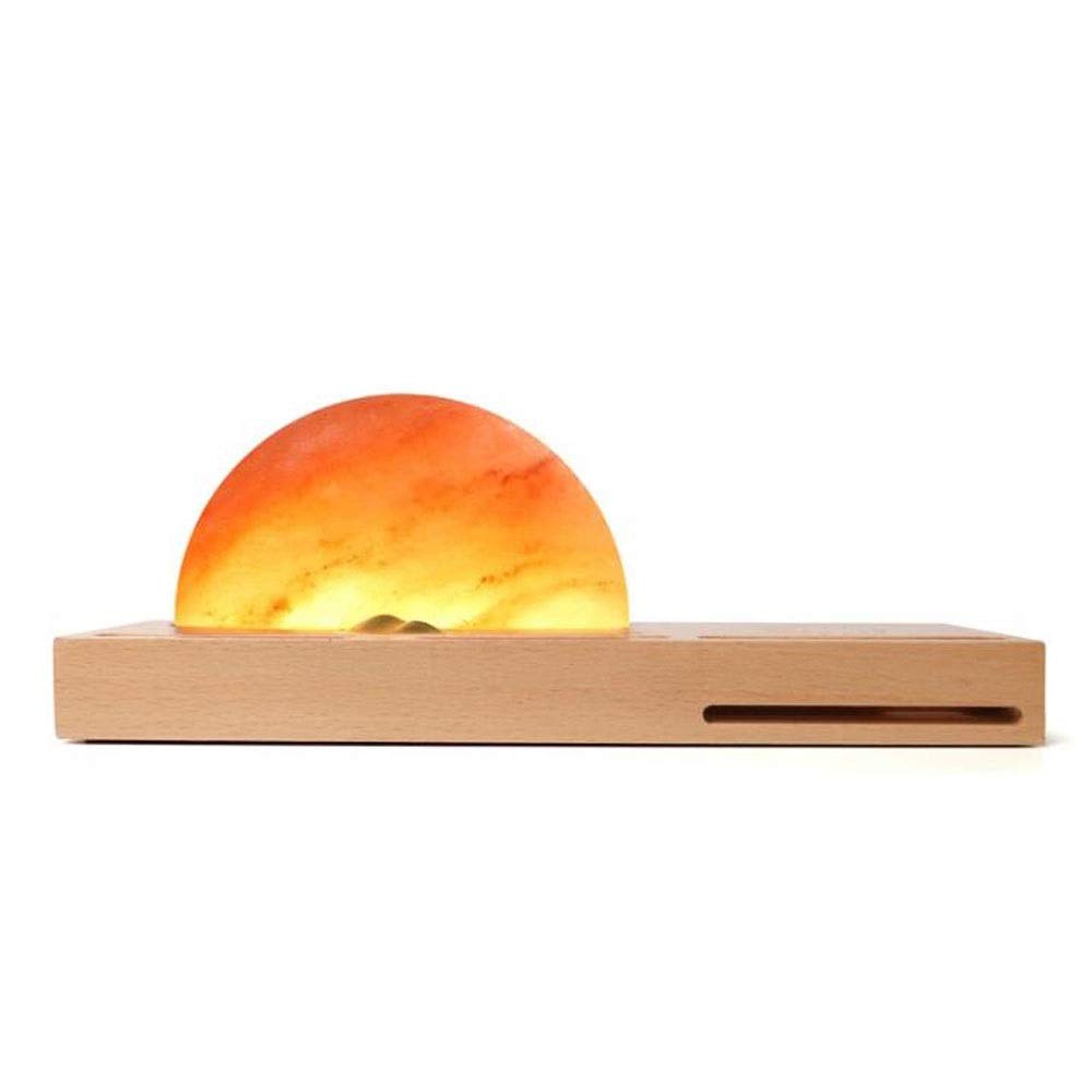 GIFYY Waist Packs Log Table Lamp Creative Wooden Light,Touch Table Lamp,LED Desk Lamp Wireless Charging for Qi,Dimmable Office Lamp with USB Charging Port,Rechargeable