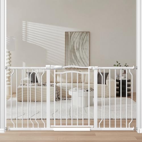 Extra Wide Baby Gate for Doorways 53.1"-62.6", Pressure Mounted D...