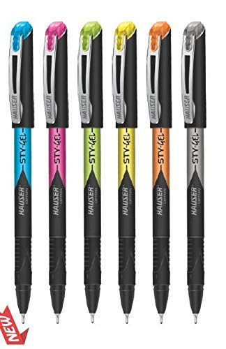 Hauser Sty-Gel Gel Pen Box Pack | 0.7mm Tip Size | Light Weight With Comfortable Ergonimic Grip | Extra Smooth With Refillable Waterproof Ink For Smudge Free Writing | Blue Ink, Pack Of 20 Pens