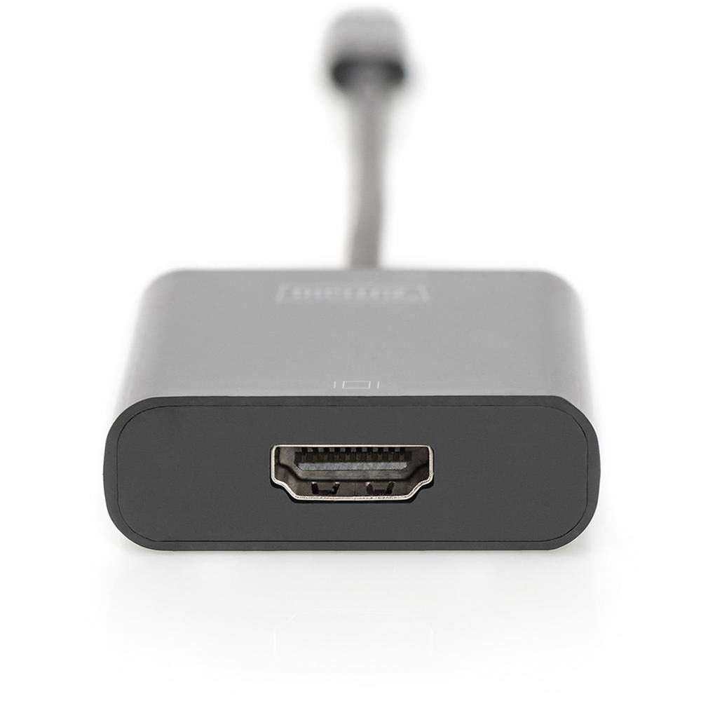 DIGITUS USB Tip C Grafik Adaptörü, USB Type-C - HDMI Tip A, 4K Ultra HD 30Hz, Plastik, Siyah