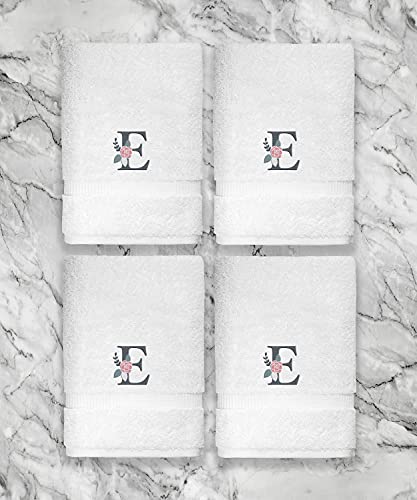 Home and Plan Personalized Monogrammed Towels | 4-Piece Set, 4 Wash Cloths (13