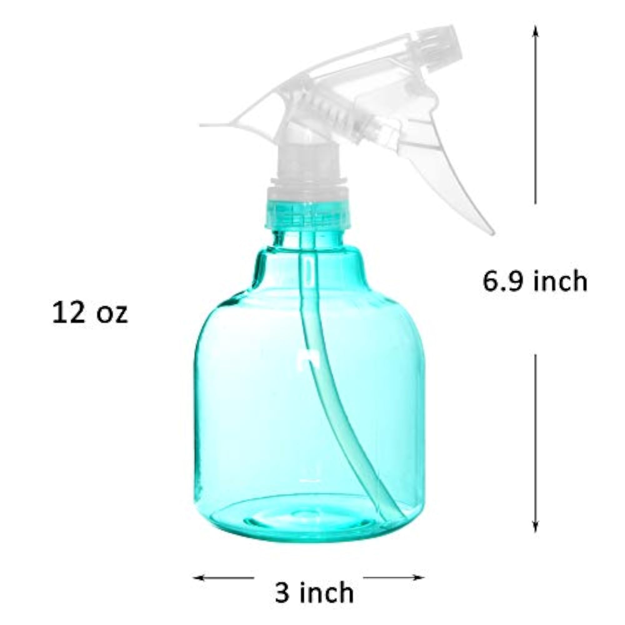 6 Pack Empty Plastic Spray Bottles, Assorted Colors