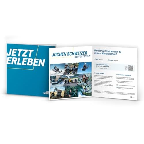 JOCHEN SCHWEIZER Wertgutschein in Höhe von 50 Euro, Gutschein zum Verschenken, Erlebnisse geeignet: Fallschirmsprung, Wellness, Städtetrips und vieles mehr