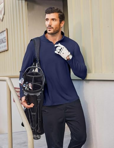 COOFANDY Mens Quarter Zip Pullover UPF 50+ Long Sleeve Sun Protection Shirts Golf Fishing Running Rash Guard T-Shirts2