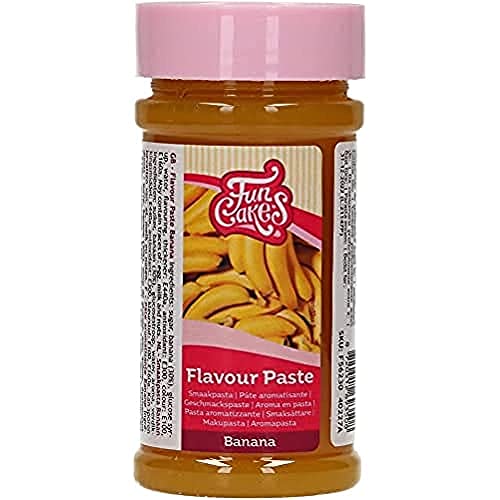 FunCakes Geschmackpaste Banane: Lebensmittelaroma, großartiger Geschmack, perfekt zum Dekorieren von Kuchen, geeignet für Teig und Füllungen. 120 g.