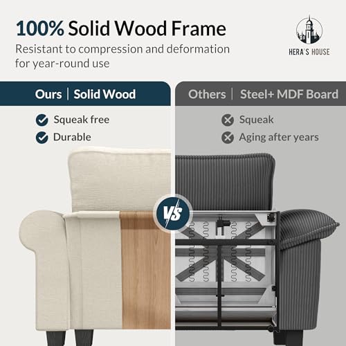 Image of HERA'S HOUSE 3 Pieces Modular Sectional Sofa Sets, Oversized Couch Set with Armchairs, Comfy Cloud Couches with Throw Pillows, 5-Seater Deep Seat Sofa for Living Room, Chenille Beige