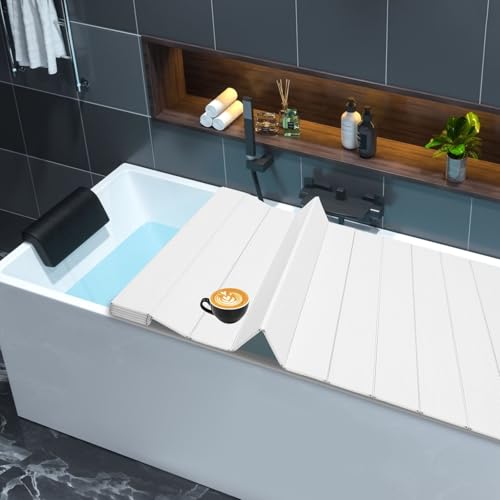 Housse d'isolation de baignoire pliable et tablette de bain imperméable