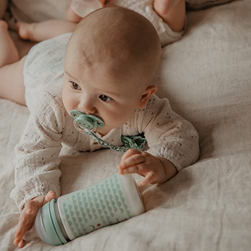 Suavinex, Biberon Da 150 Ml, Premium Con Tettarella Simmetrica Sx Pro In Silicone, Con Valvola Anticolica, Flusso Lento, Ottime Dalla Nascita 0+ Bonhomia, Verde - 11