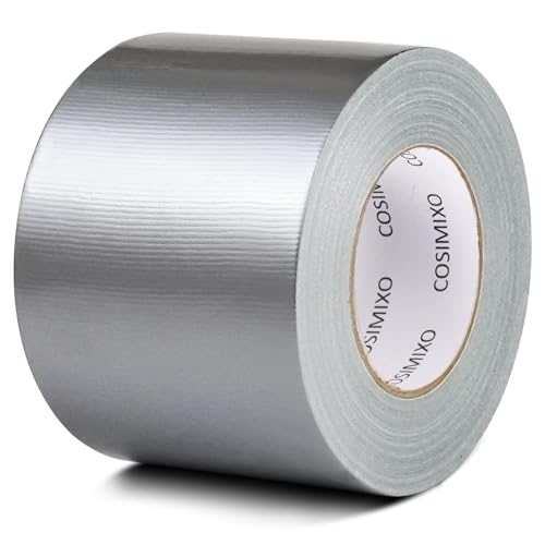 Image of COSIMIXO 1-Pack Silver Heavy Duty Wide Duct Tape, 4 inches x 55 Yards, Strong, Flexible, No Residue, All-Weather and Tear by Hand - Bulk Value for Repairs, Industrial, Professional Use