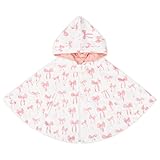 DAYEEBALL Baby Car Seat Poncho, Baby Toddler Hooded Poncho Cape Cloak Car Seat Coat for 0-3 Years Old, Windproof and Warm Toddler Wearable Blanket, Winter Infant Carseat Cover, Pink Bow