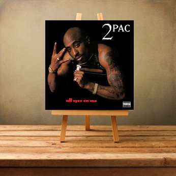 2Pac Tupac Shakur All Eyez On Me Cadre Cadre Album Geant pour Studio et Salon Rap