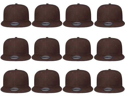 Image of Gelante Plain Blank Flat Brim Adjustable Snapback Baseball Caps Wholesale LOT 12 Pack