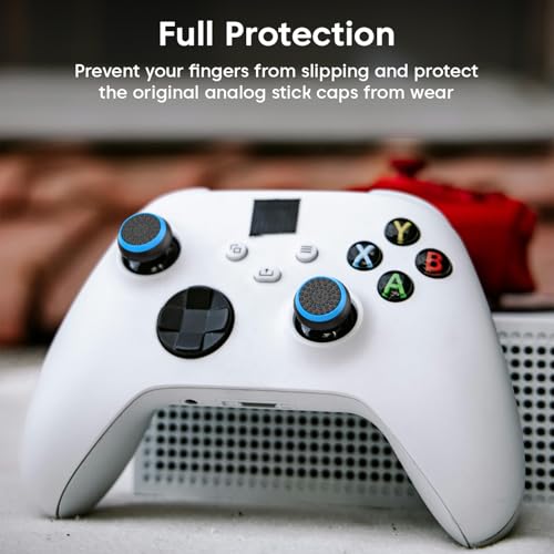 Image of Sounce 8 Pair / 16 Pcs Controller Thumb Grips PS5 /PS4 /Xbox One /360 /Switch, Anti-Slip Joystick Caps for PS5 Remote Controller & Gamepads, Soft Silicone Thumb Stick Covers for Enhanced Grip & Protection