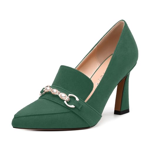 Women's Pumps, Pointed Toe Stiletto High Heel Shoes for Women, Slip On Fashion Solid Faux Suede Pump for Wedding Office Party